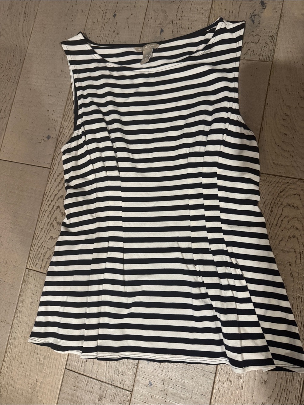 Banana republic Striped Sleeveless Knit Top - navy & White